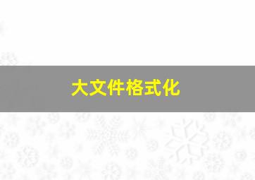 大文件格式化