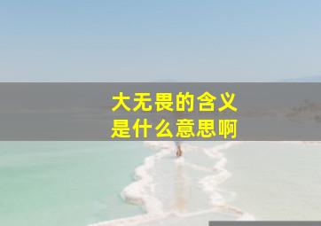 大无畏的含义是什么意思啊