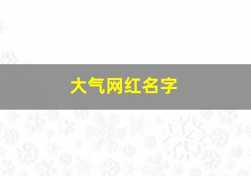 大气网红名字