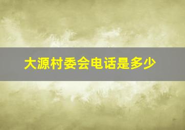 大源村委会电话是多少