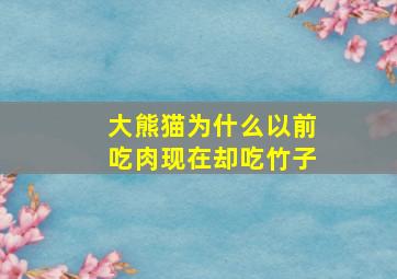 大熊猫为什么以前吃肉现在却吃竹子