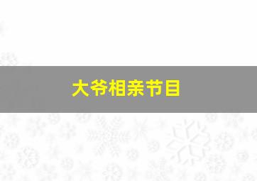 大爷相亲节目