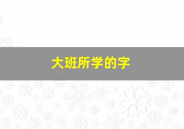 大班所学的字