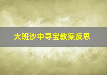 大班沙中寻宝教案反思