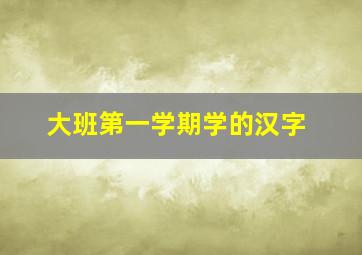 大班第一学期学的汉字