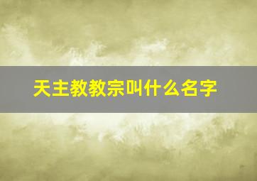 天主教教宗叫什么名字