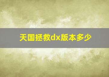 天国拯救dx版本多少