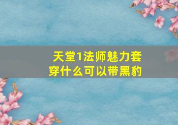 天堂1法师魅力套穿什么可以带黑豹