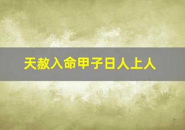 天赦入命甲子日人上人