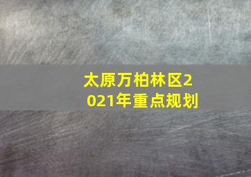 太原万柏林区2021年重点规划