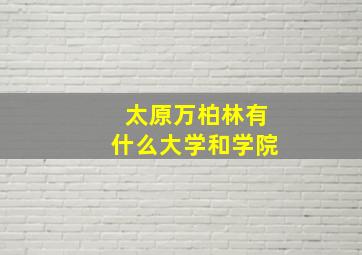 太原万柏林有什么大学和学院