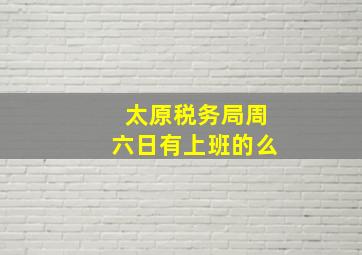 太原税务局周六日有上班的么