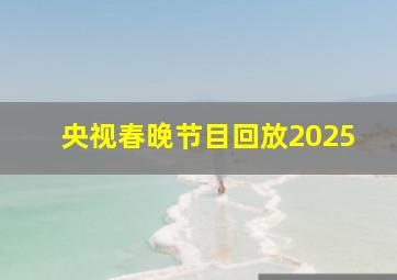 央视春晚节目回放2025