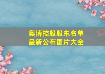 奥博控股股东名单最新公布图片大全