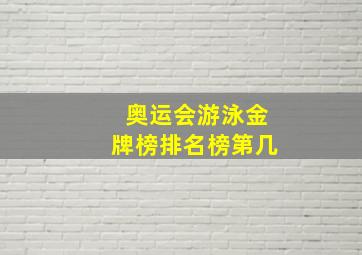 奥运会游泳金牌榜排名榜第几