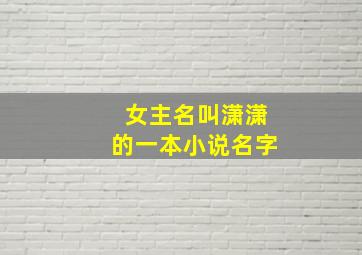 女主名叫潇潇的一本小说名字