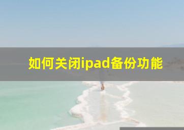 如何关闭ipad备份功能