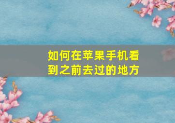 如何在苹果手机看到之前去过的地方