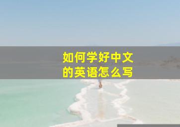 如何学好中文的英语怎么写