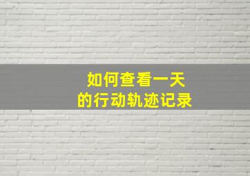 如何查看一天的行动轨迹记录