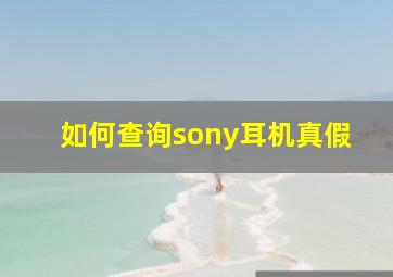 如何查询sony耳机真假