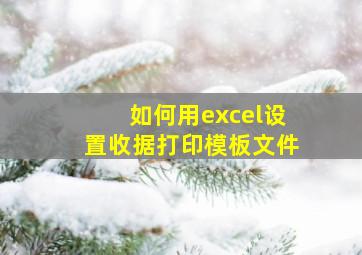 如何用excel设置收据打印模板文件