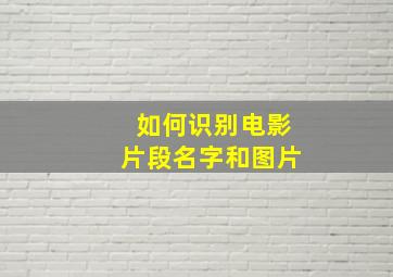 如何识别电影片段名字和图片