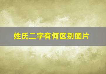 姓氏二字有何区别图片