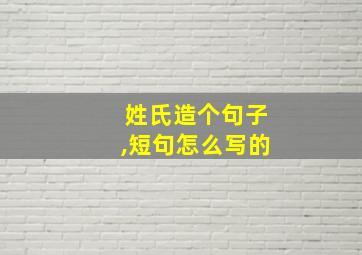 姓氏造个句子,短句怎么写的