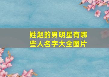 姓赵的男明星有哪些人名字大全图片