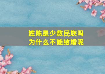 姓陈是少数民族吗为什么不能结婚呢