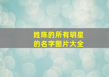 姓陈的所有明星的名字图片大全