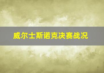 威尔士斯诺克决赛战况