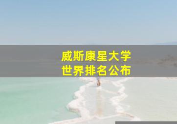 威斯康星大学世界排名公布