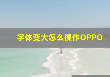 字体变大怎么操作OPPO