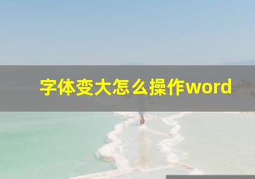 字体变大怎么操作word