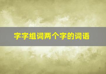 字字组词两个字的词语