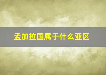 孟加拉国属于什么亚区