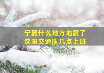 宁夏什么地方地震了沈阳交通队几点上班