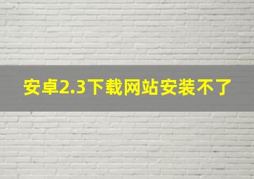 安卓2.3下载网站安装不了