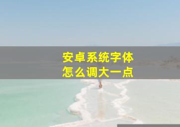 安卓系统字体怎么调大一点