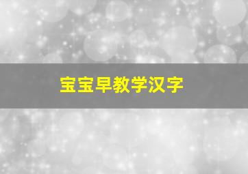 宝宝早教学汉字