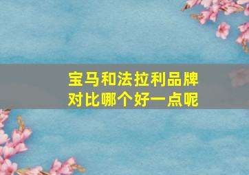 宝马和法拉利品牌对比哪个好一点呢