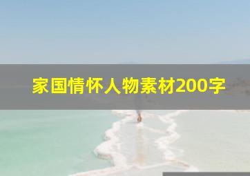 家国情怀人物素材200字