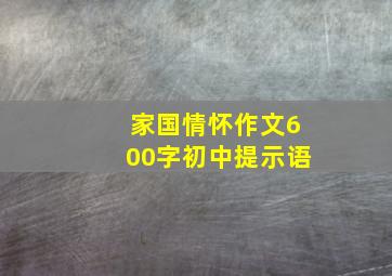 家国情怀作文600字初中提示语