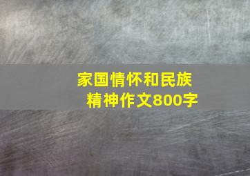 家国情怀和民族精神作文800字