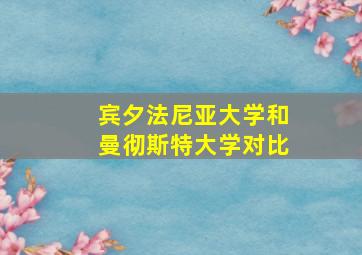 宾夕法尼亚大学和曼彻斯特大学对比