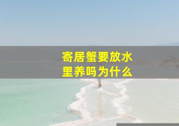 寄居蟹要放水里养吗为什么