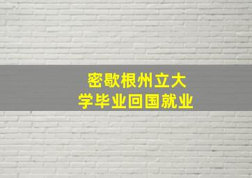 密歇根州立大学毕业回国就业