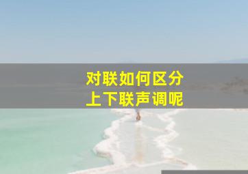 对联如何区分上下联声调呢